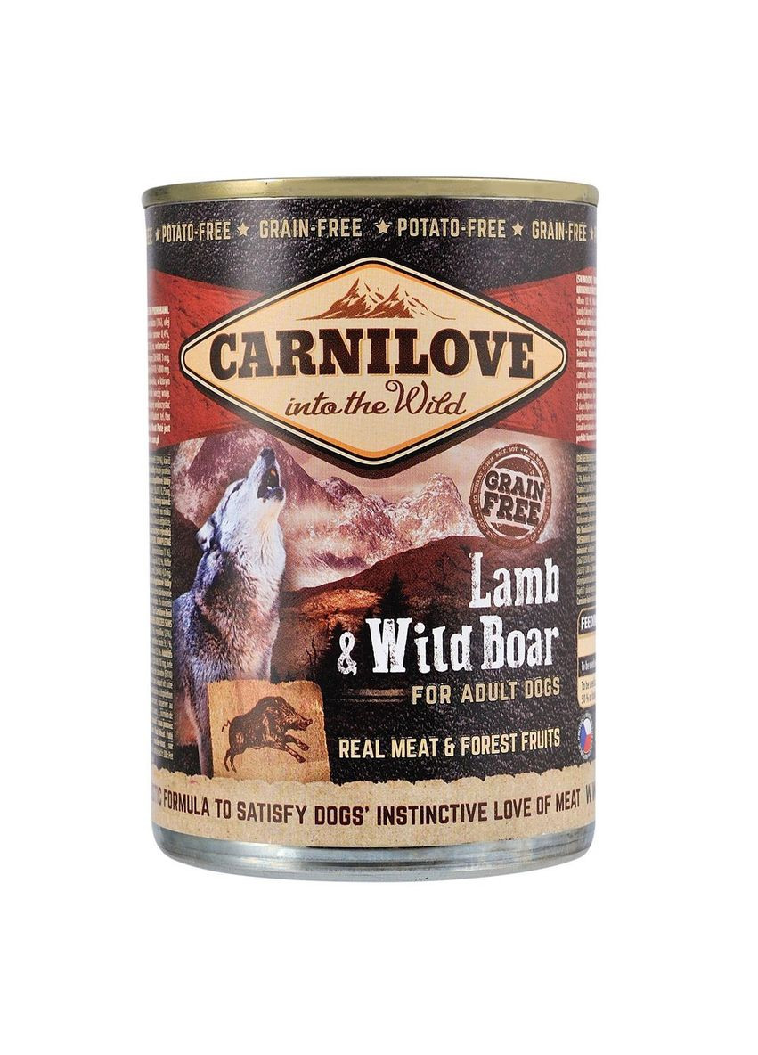 Вологий корм Lamb & Wild Boar для собак (ягня та кабан) 400 г Carnilove (345743646)