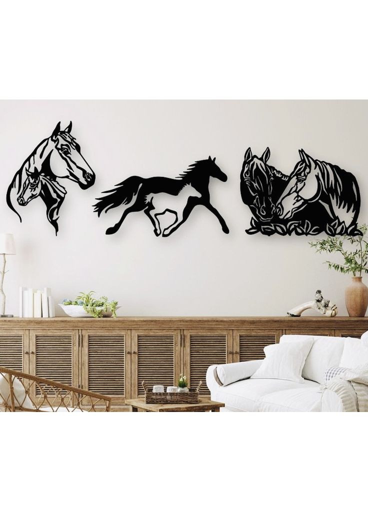 Декоративне панно Кінь, настінне Панно Кінь 50*40, Білий Poleno (367952444)