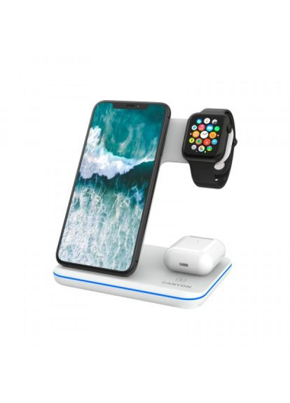 Зарядний пристрій WS303 3in1 Wireless charger (CNS-WCS303W) Canyon ws-303 3in1 wireless charger (268144815)