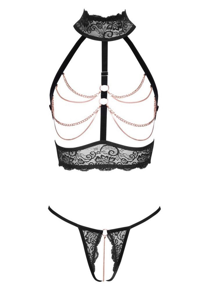 Комплект открытый лиф с декоративными цепочками и трусики с доступом,, Abierta Fina (347313680)