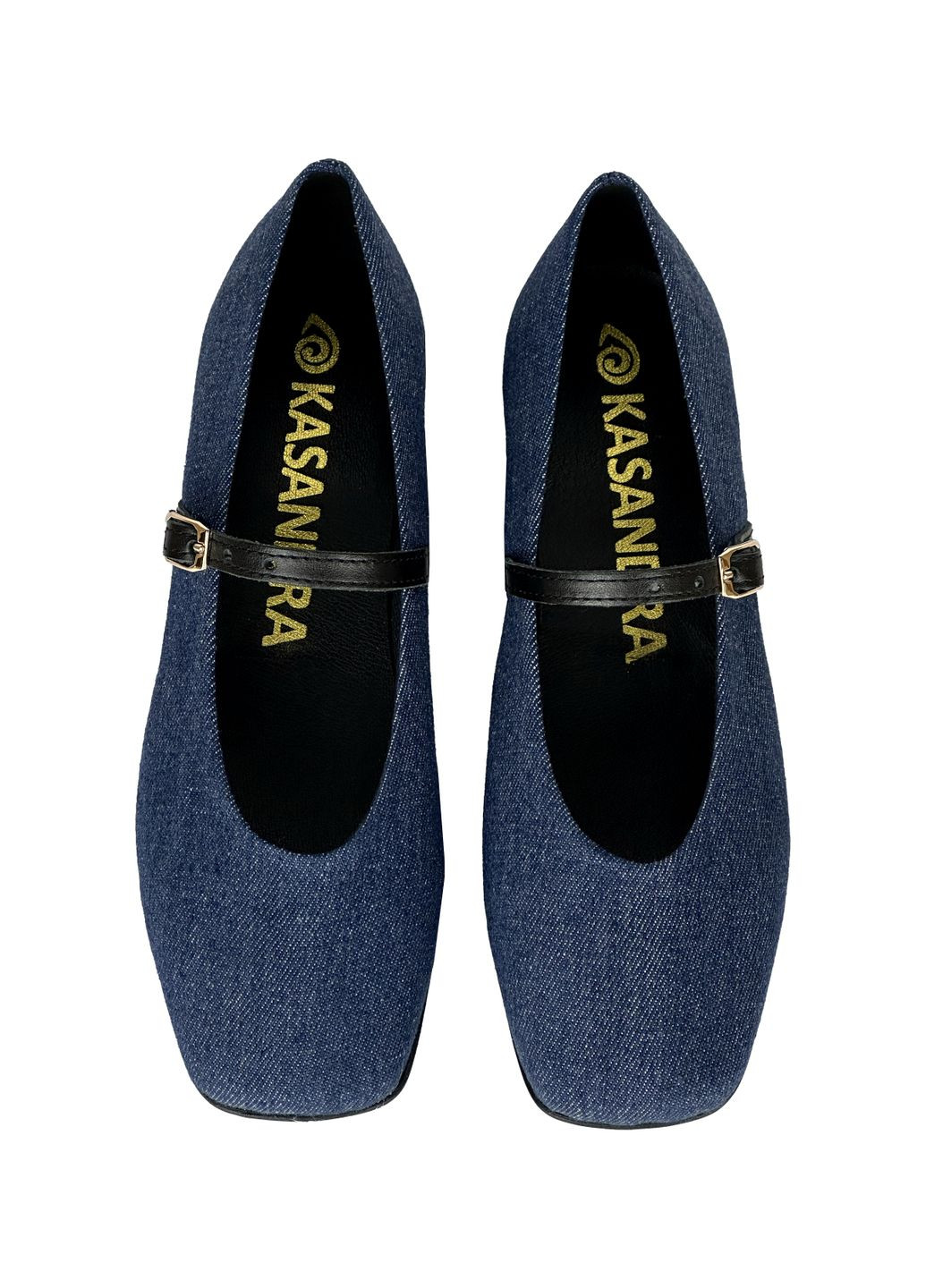 Женские балетки KASANDRA | синие текстиль (293169741)