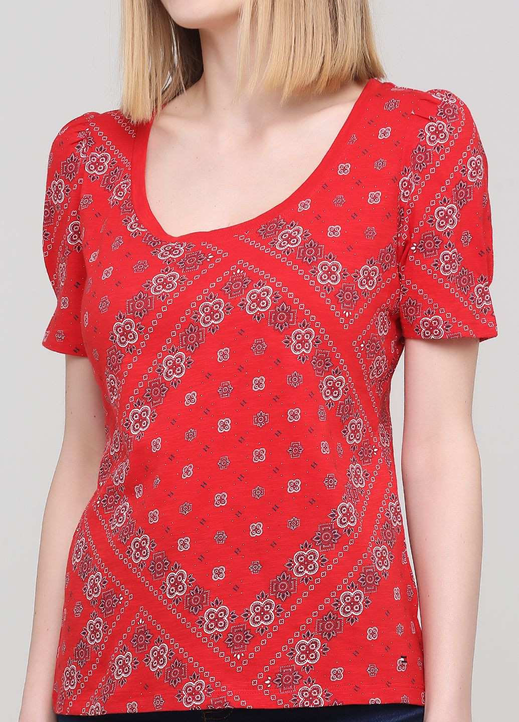 Красная летняя красная футболка - женская футболка th1327w Tommy Hilfiger