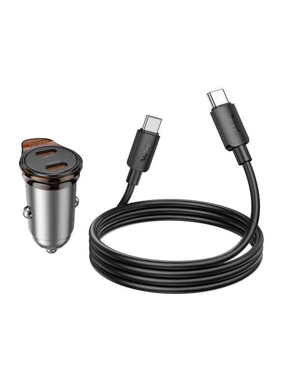 Автомобільний зарядний пристрій Rigorous PD45W(2C) car charger set(C to C) metal grey (6942007644792) Hoco NZ16B (390264685)