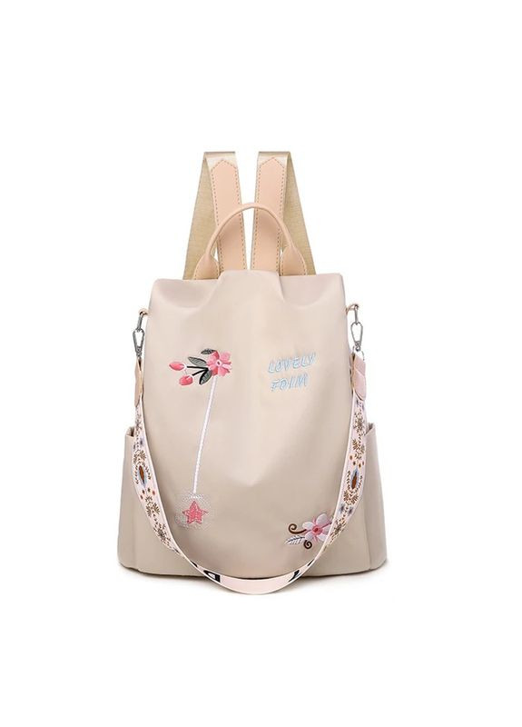 Антиоровский женский рюкзак lovely водонепроницаемый прочный и качественный Beige Italian Bags (290255627)