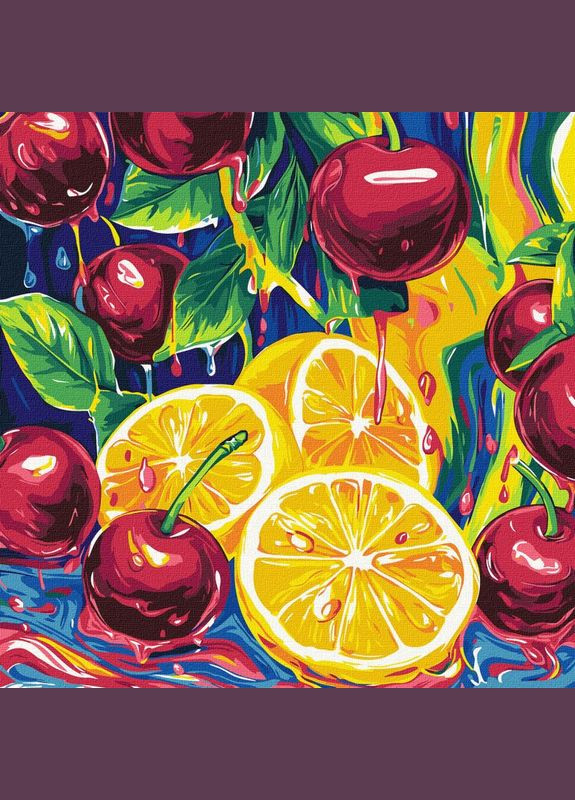 Картина за номерами Соковита насолода з фарбами металік ©art_selena_ua 40x40 KHO5732 Ідейка (337096637)