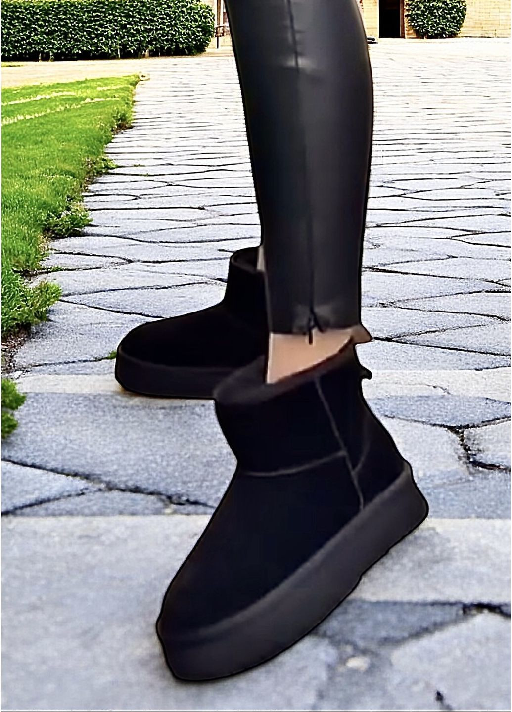 Женские замшевые угги на платформе. No Brand (364667154)