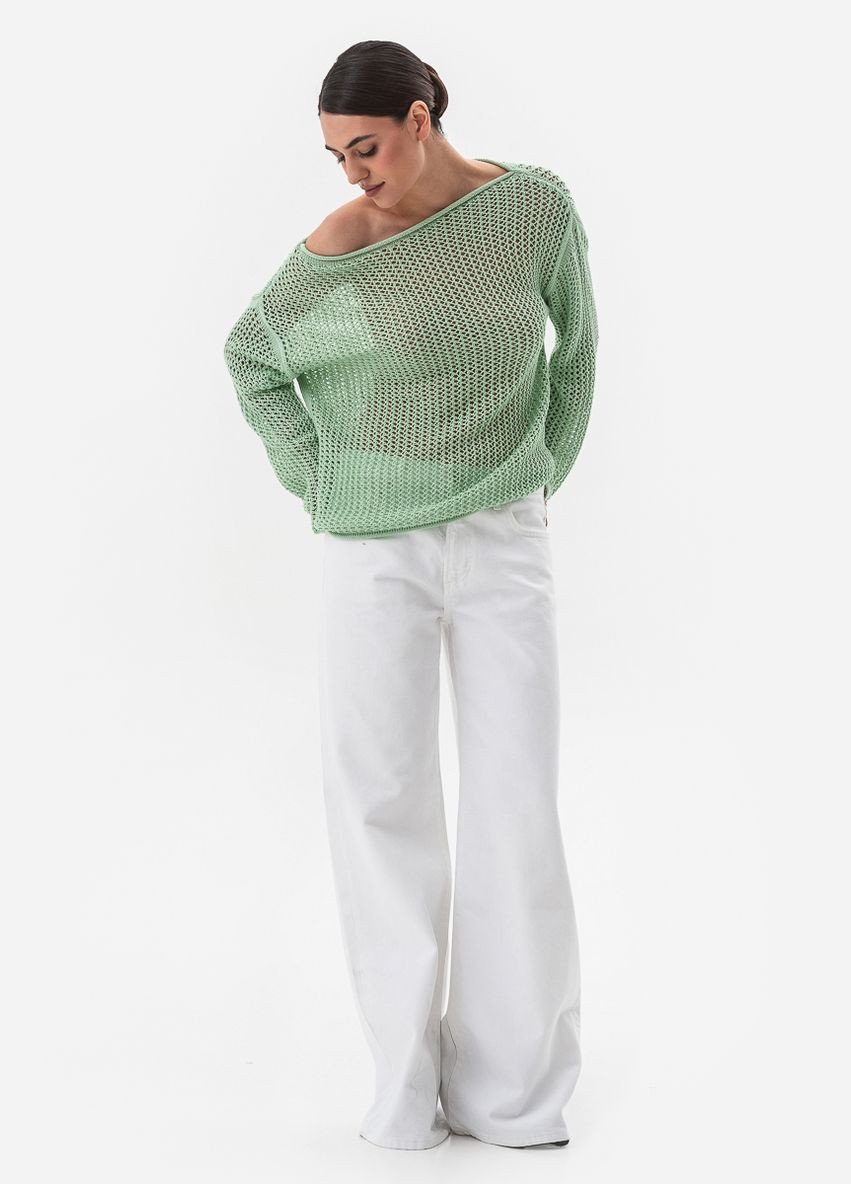 Фісташковий ажурний светр SVTR