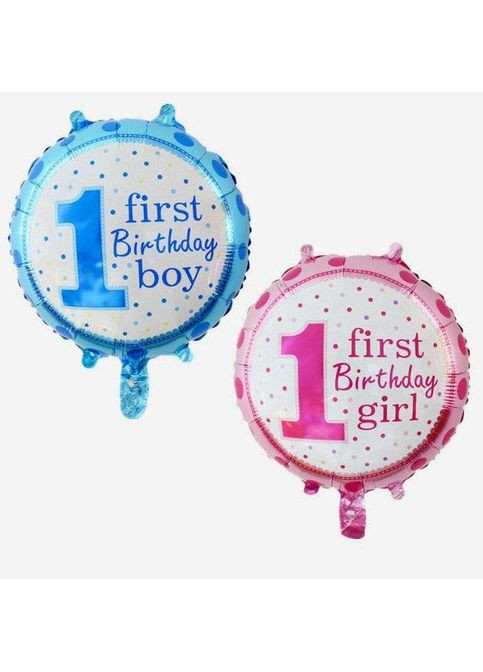 Фольгована куля "Bubble" 1 рік, рожева, 18 дюймів, для Дня народження No Brand (365778395)