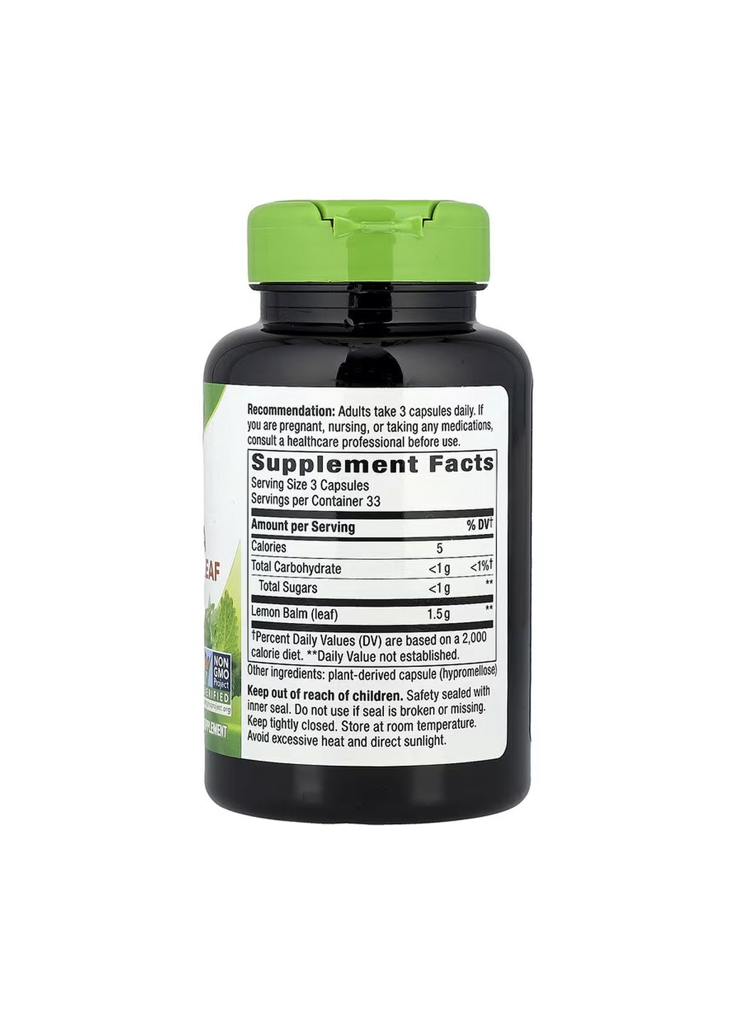 Меліса Melissa Lemon Balm Leaf 100 капсул Nature's Way (361348537)