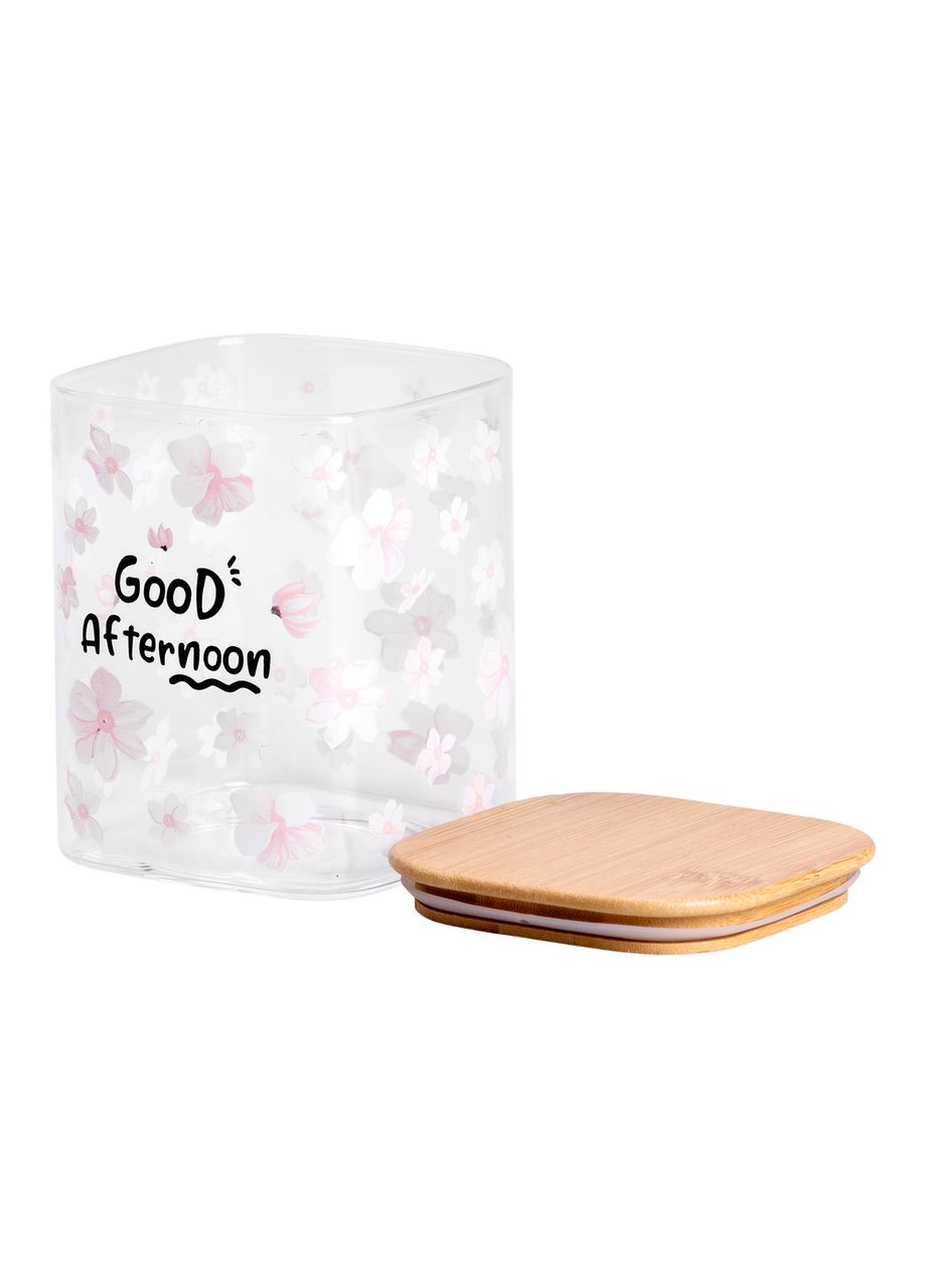 Банка для сыпучих продуктов с бамбуковой крышкой 900 мл емкость для сыпучих стекло HP-34-24 Yiwu (366969459)