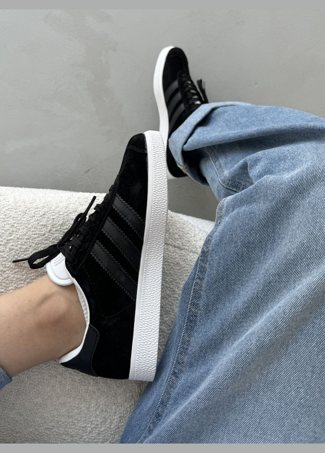 Черные демисезонные кроссовки мужские adidas gazelle black | адидас газель черные No Brand