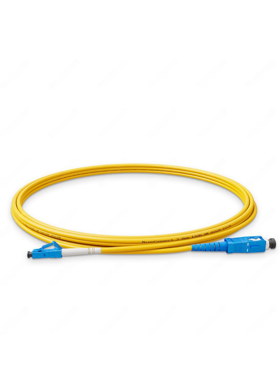 Патч-корд оптический SC/UPC-LC/UPC Желтый LSZH, Singlemode G.652.D (SM), Simplex, 3мм - 3 м NanoConnect (299337886)