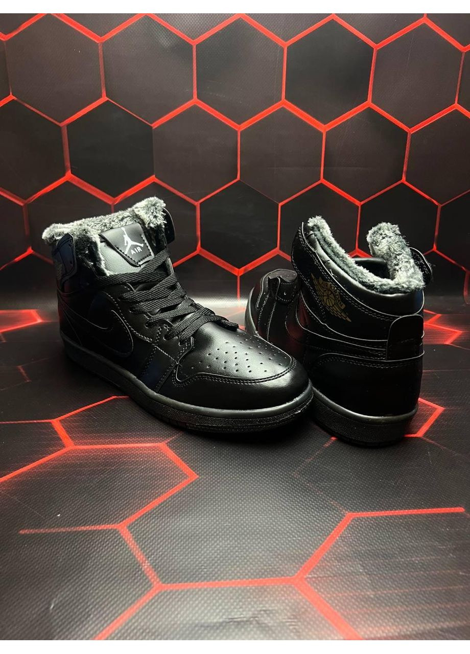 КРОСІВКИ ЖІНОЧІ NIKE AIR JORDAN 1 RETRO BLACK GOLD НАЙК АІР ДЖОРДАН No Brand чорні зими (368868833)
