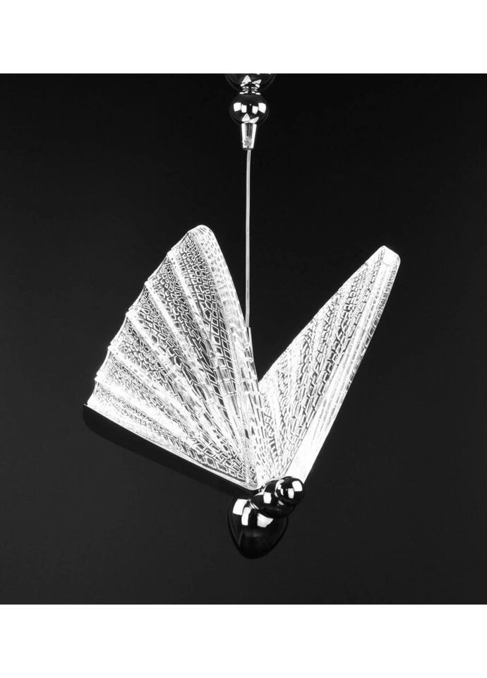 Люстра светодиодная подвесная LED светильник для квартиры на потолок лэд 26524 Хром 30-120х22х16 см. Sunnysky (324396429)