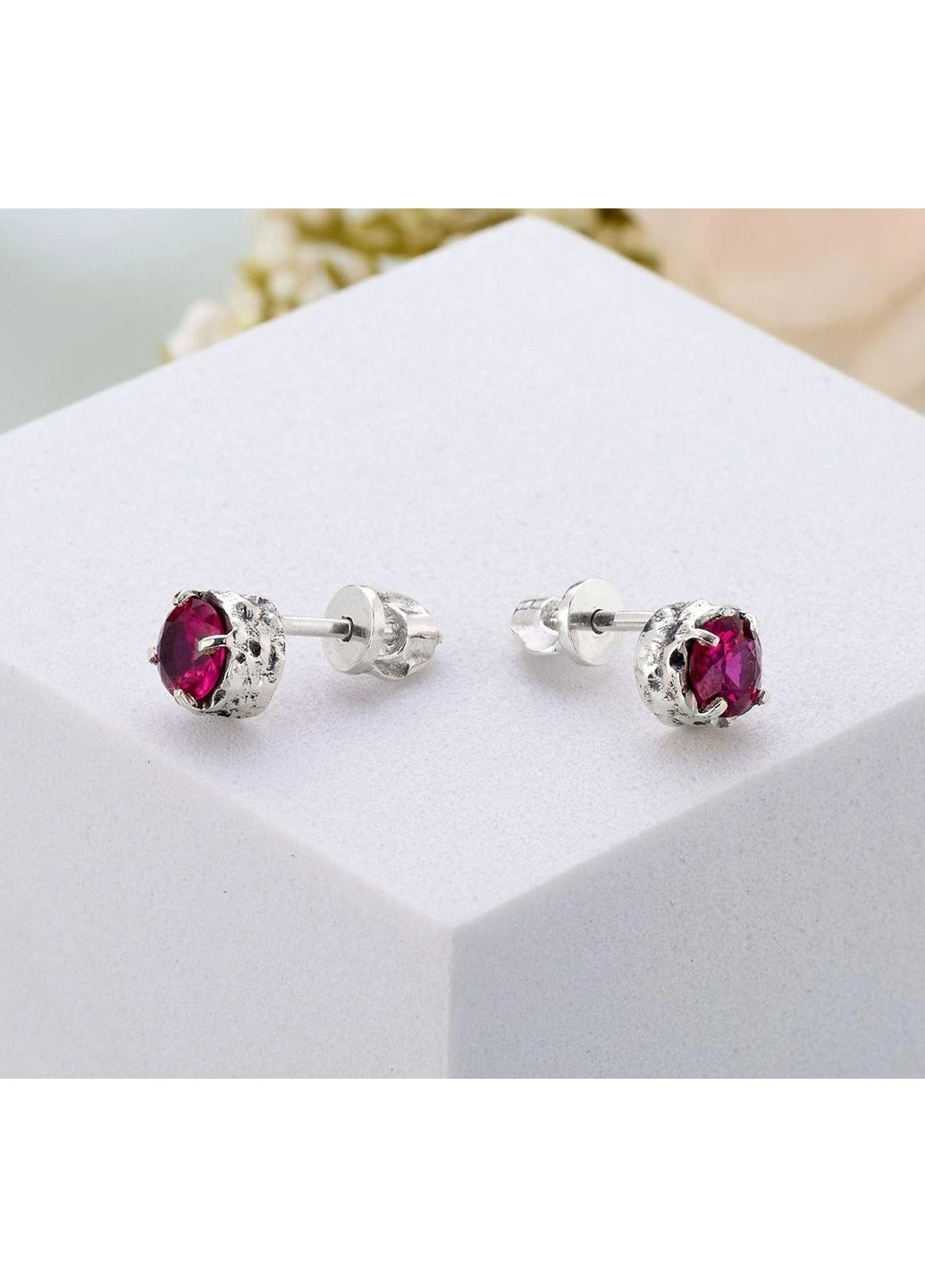 Пусети срібні Цефеїда Fuchsia 925 Zirkon Skifska Etnika (364202813)