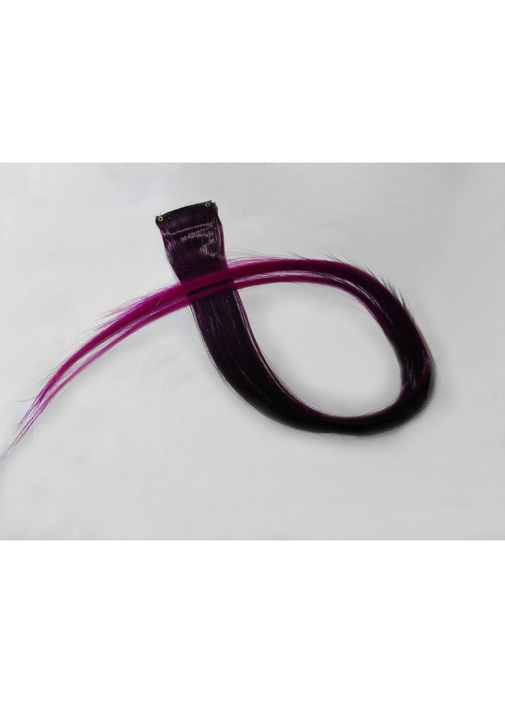 Декоративная прядь волос омбре на заколке 50 см черно-малиновая No Brand (365751809)