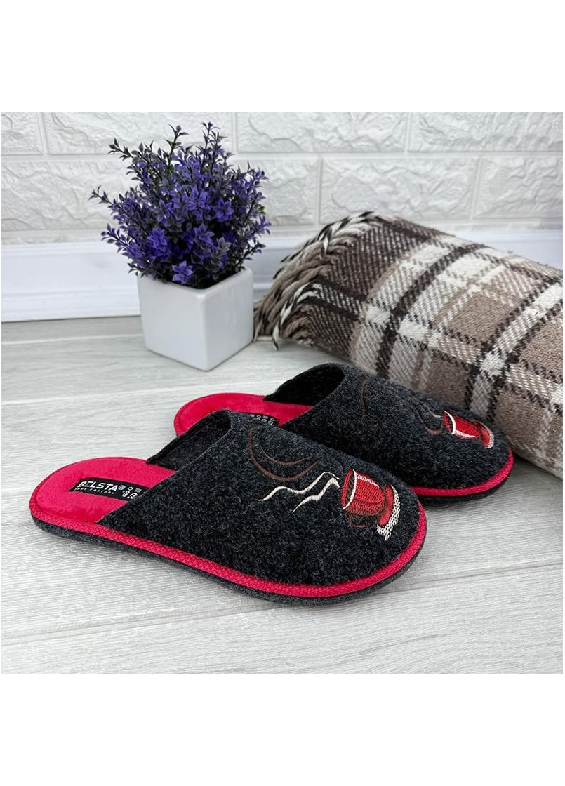 Жіночі кімнатні тапочки повстяні Е-001088-4 Чорні No Brand (361049640)