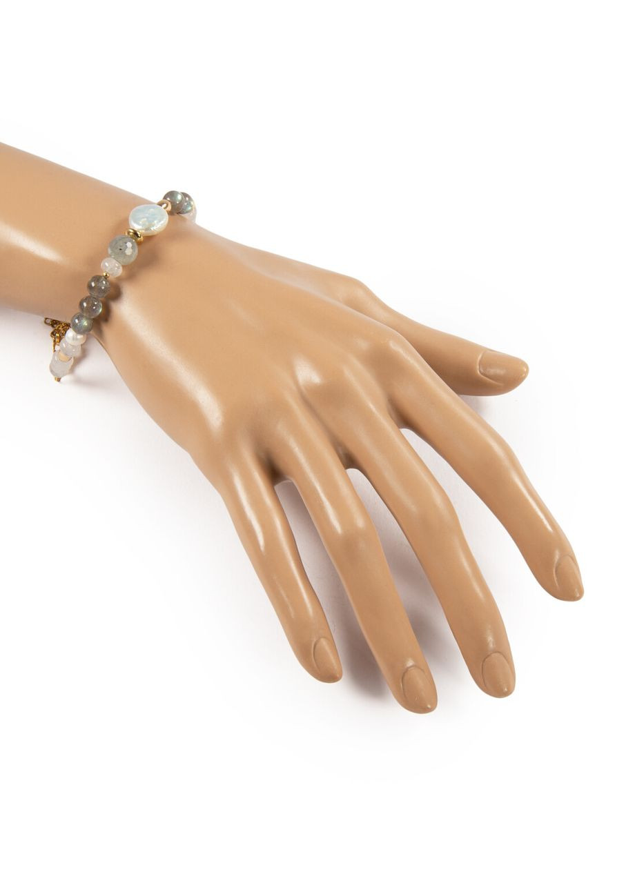 Браслет "Фіджі" Лабрадор, Гірський кришталь, Перли 15 Fursa fashion (362419352)