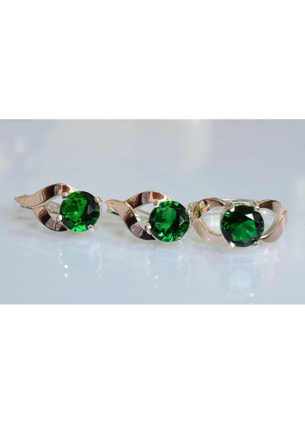 Срібний набір з золотими пластинами Silver Style (367112237)