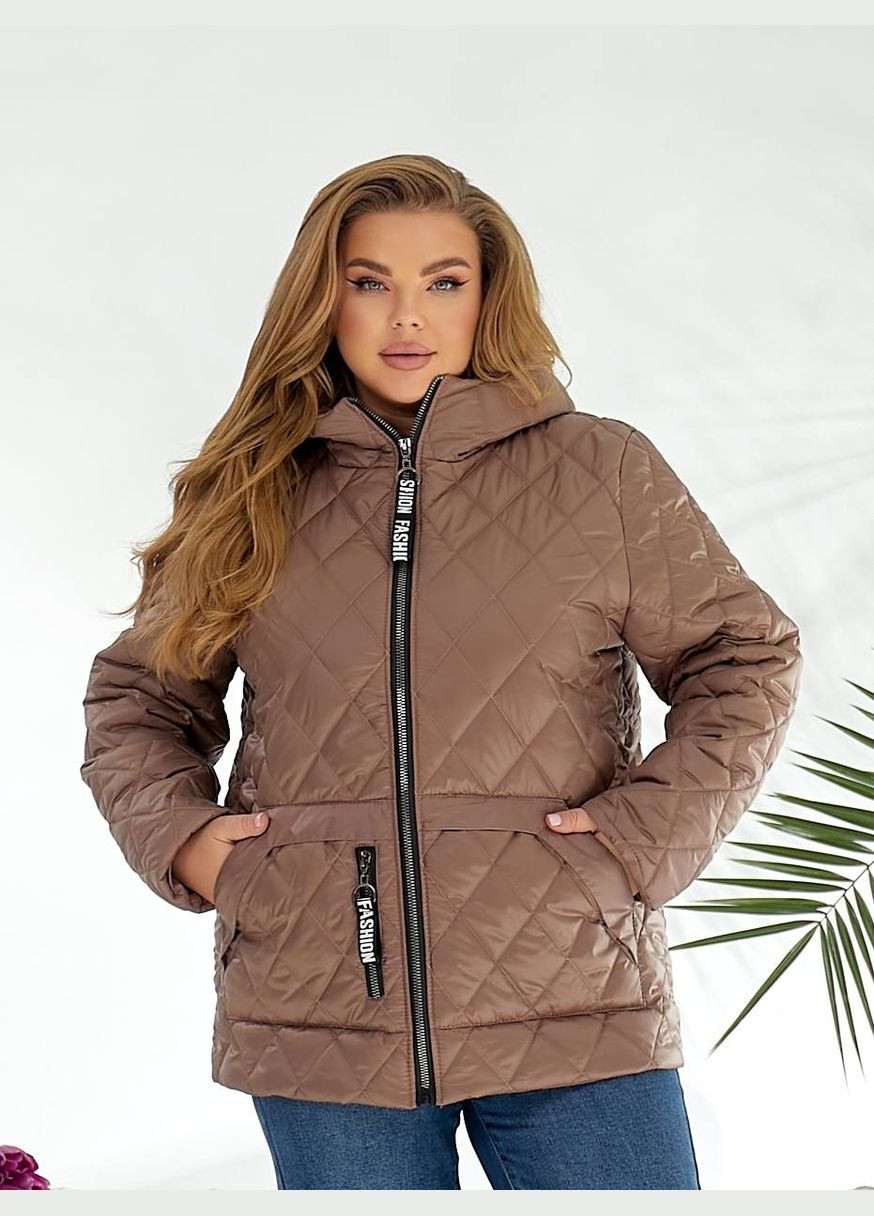 Коричнева демісезонна куртка жіноча димісезонна Style Point
