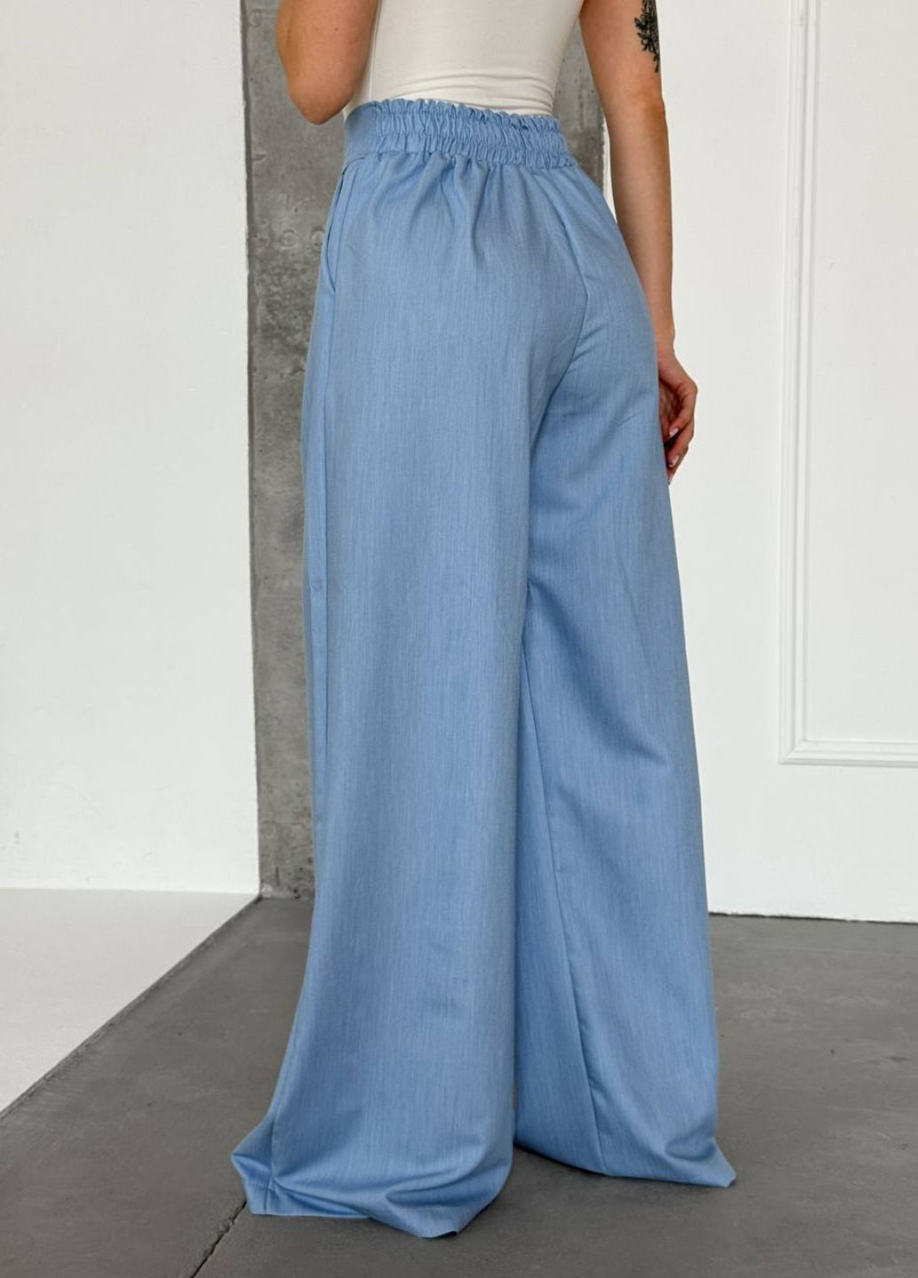 Вишукані легкі літні повсякденні широкі штани високої посадки з кишенями Tik-Tak (348830748)