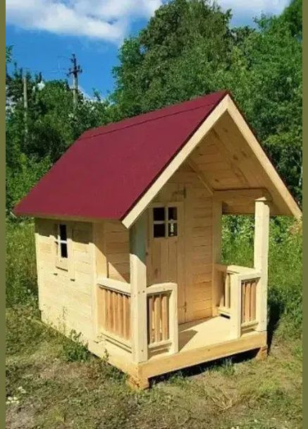 Дитячий ігровий будиночок з дерева 1,8х1,2м. (2х1.4м.) з терасою No Brand (325478907)