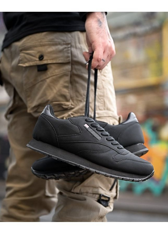 Графітові Осінні чоловічі кросівки rbk all blac No Brand