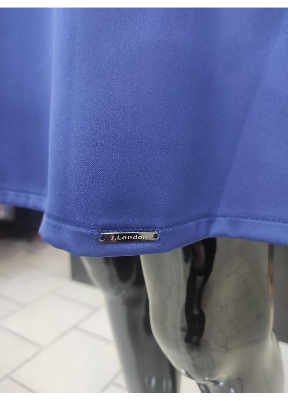 Синее кэжуал платье j.london шелк длинный рукав нить стразы 42 индиго J. London