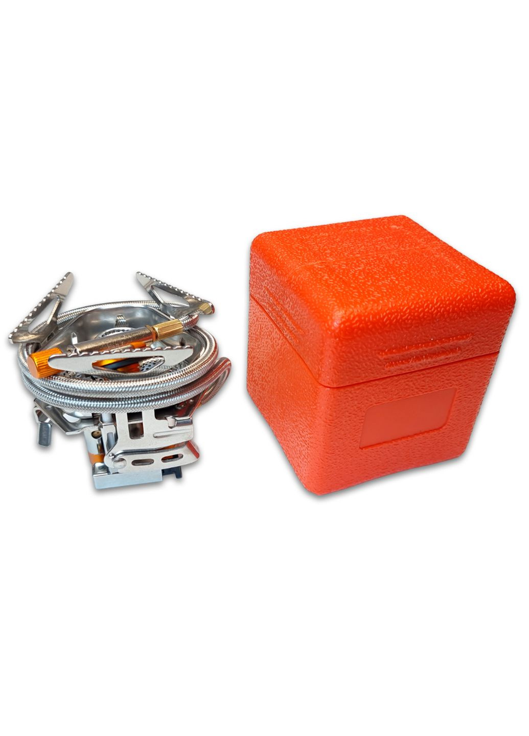 Горелка туристическая газовая в кейсе из нержавеющей стали с пьезоподжигом под резьбовой баллон No Brand (340689039)