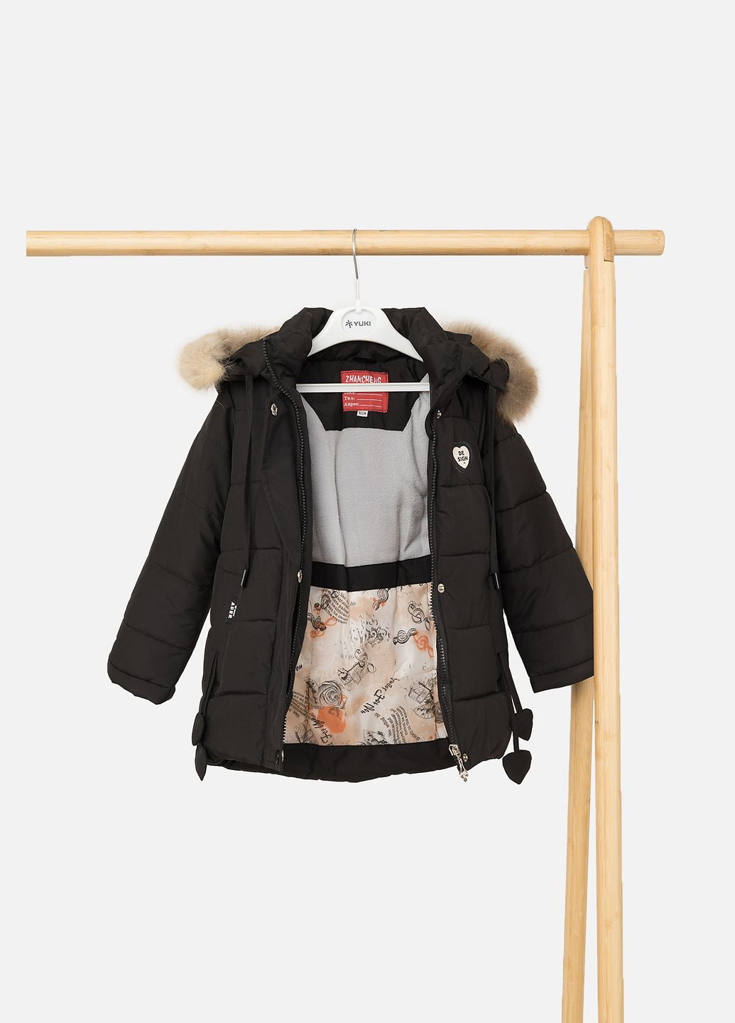 Чорна зимня куртка для дівчинки колір чорний cb-00254742 ZHANCHENG
