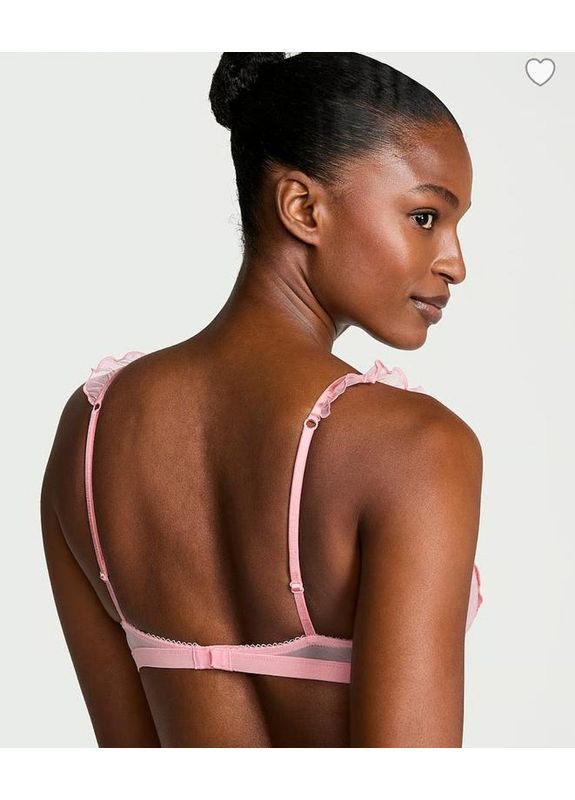 Розовый триэнджел бюстгальтер без пуш-ап с бабочками Victoria's Secret без косточек полиамид, эластан