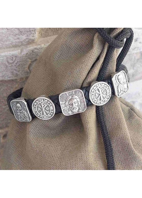 Браслет с иконами и Христограммой православный, 23 см No Brand (360964472)