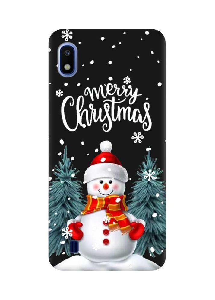 Матовый чехол на Samsung Galaxy A10 (2019) A105 Снеговик (новогодний принт 152) Creative (362969185)