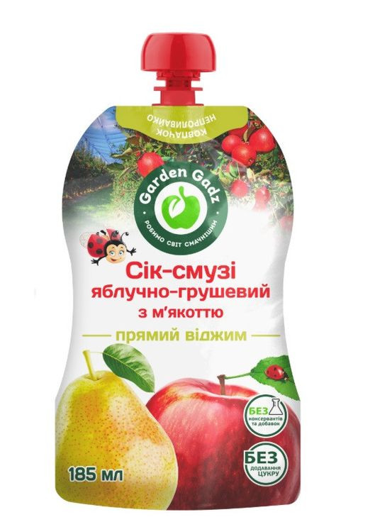 Сок-смузи 185мл яблочно-грушевый с мякотью Gadz (346494139)