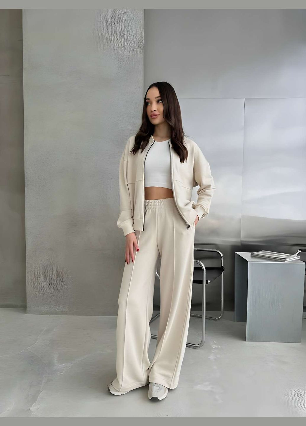 Женский спортивный костюм двойка брюки + бомбер, спортивный костюм... No Brand (331283638)