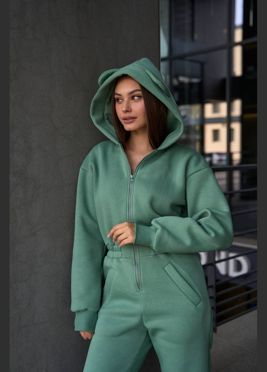 Жіночий комбінезон з вушками No Brand оливковий