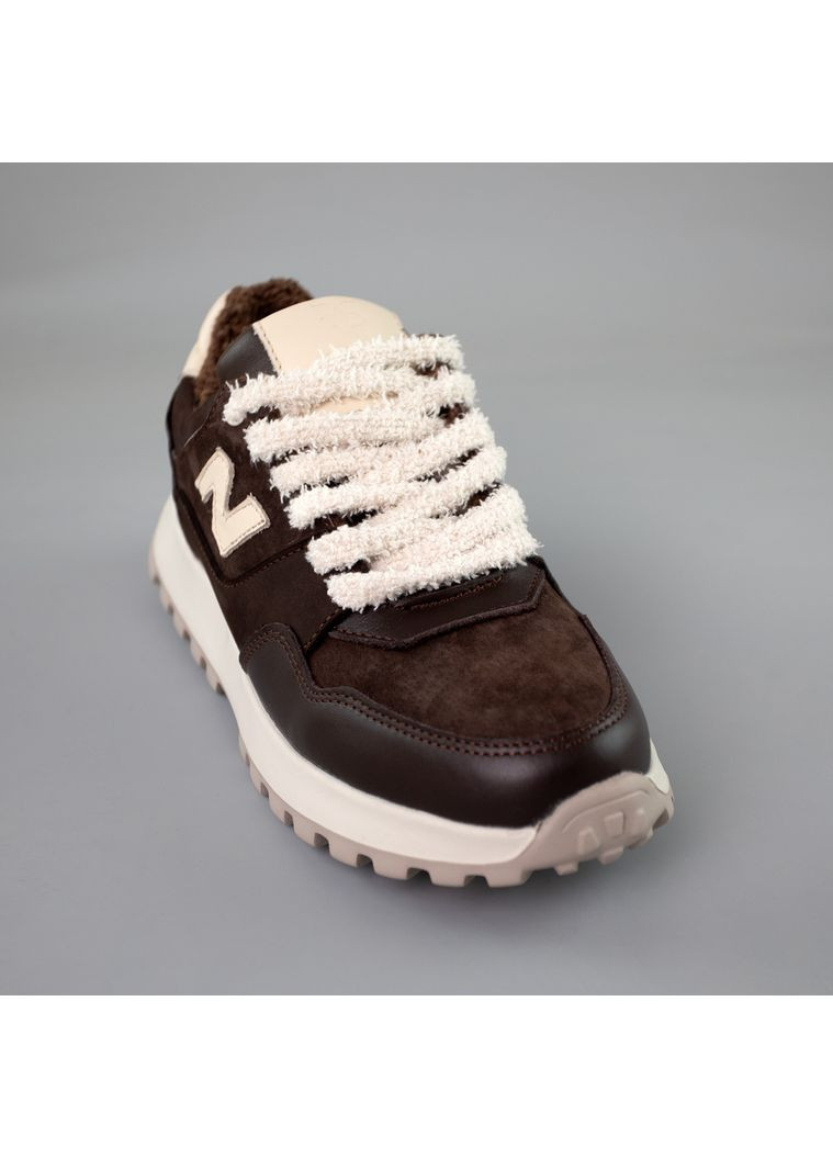 Кросівки жіночі нубук на хутрі Sav коричневі (359227053)