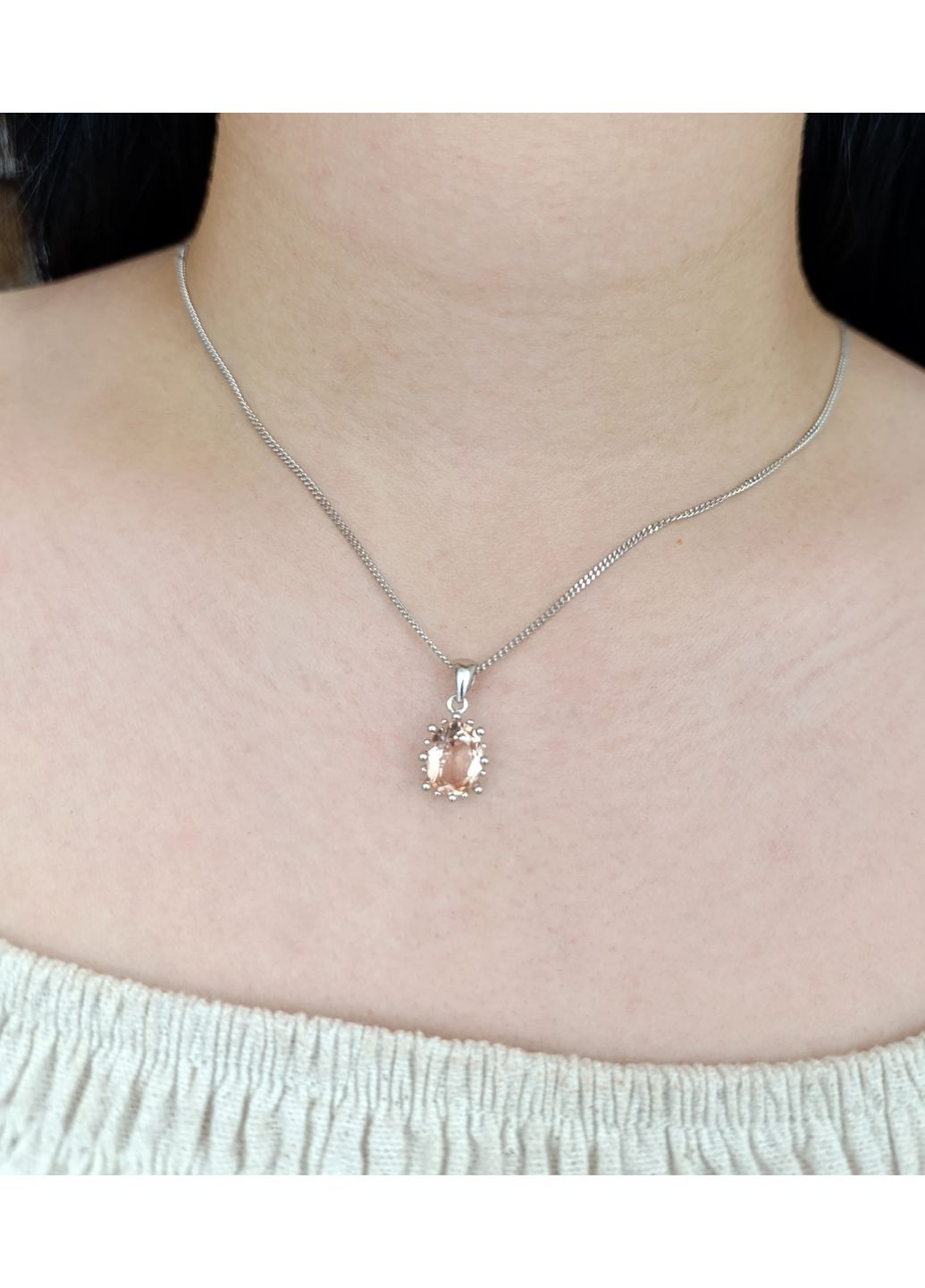 Срібне кольє з морганітом БПК006-мг Shatlen Кольє (356180687)