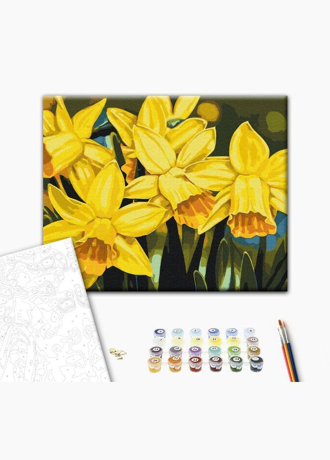 Картина за номерами Квіти Набір для розпису Нарциси ©Anastasiia Osmolovska Полотно на дерев'яному підрамнику 40x50 BS53724 Brushme (317028178)