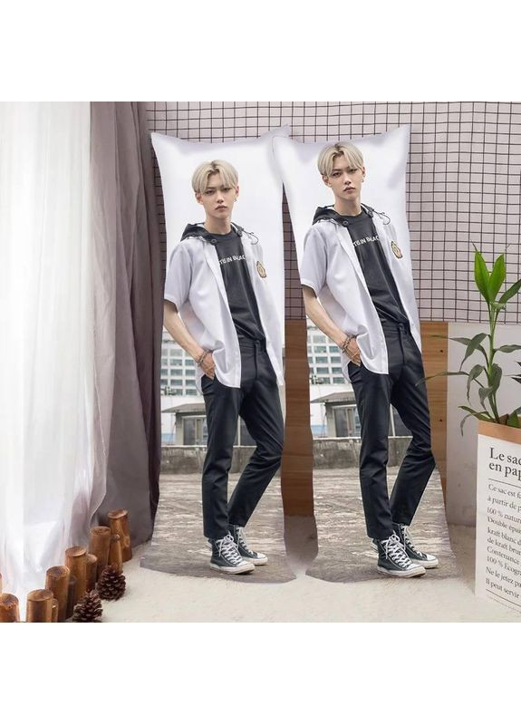 Подушка объятия Stray Kids 01 Felix Плюшевая подушка с рисунком размер 130*40 см Україна ТД (369657963)