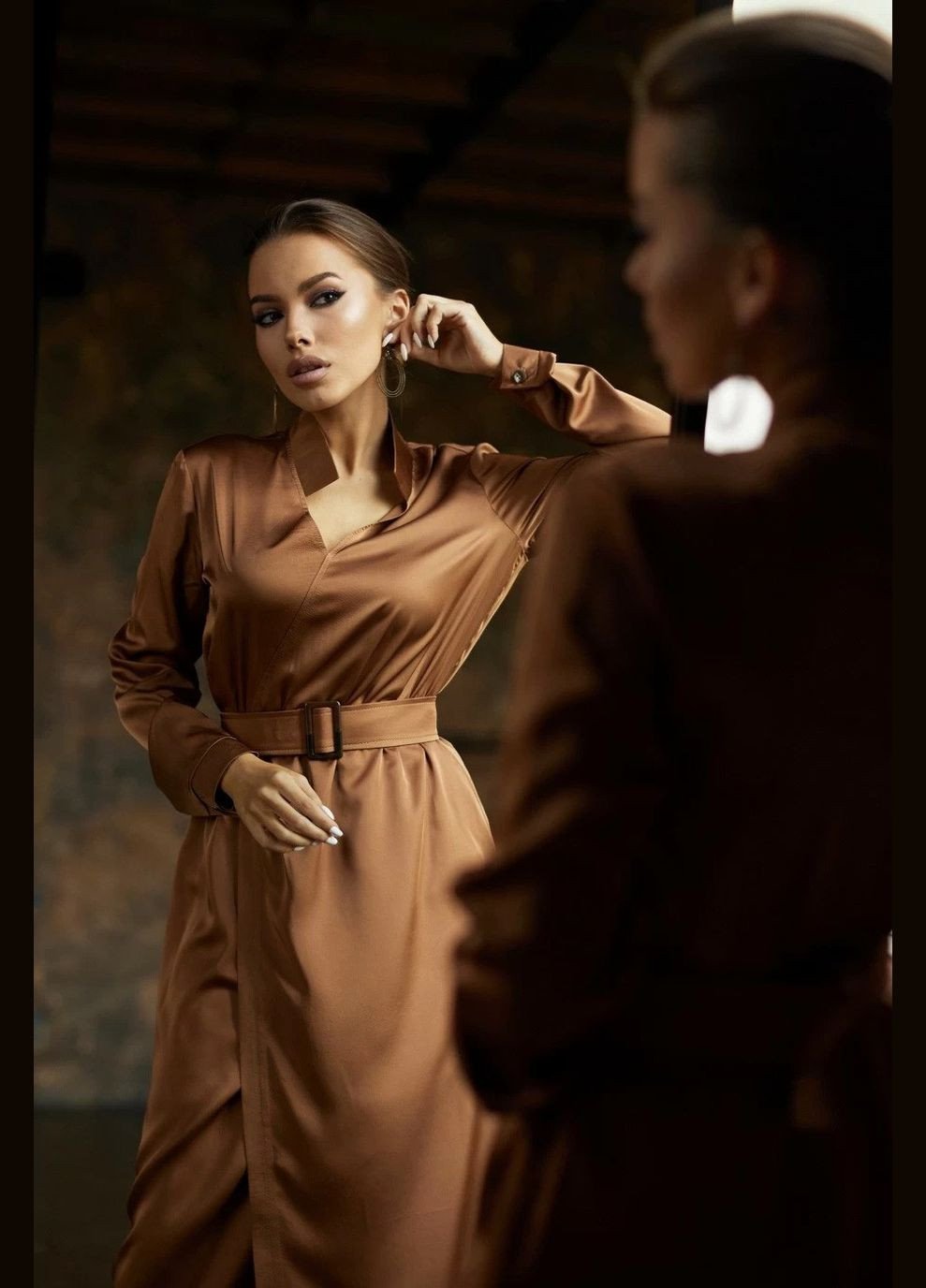 Коричнева святковий, вечірня сукня на запах Seventeen