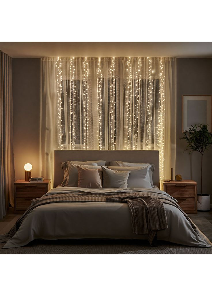 Новорічна гірлянда Хвойна лапа 3х2 м 400 LED Жовте світло D400LED2MY Garlando (366078100)