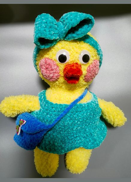 М'яка в'язана іграшка Качечка Lalafanfan 30 см Жовтий (000m7) No Brand (323584208)