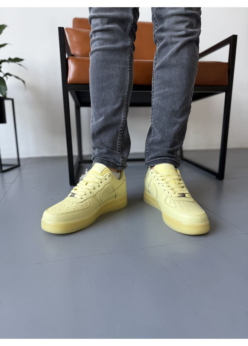 Цветные демисезонные кроссовки мужские nike air force x drace nocta yellow найк аир форс 1 премиум No Brand