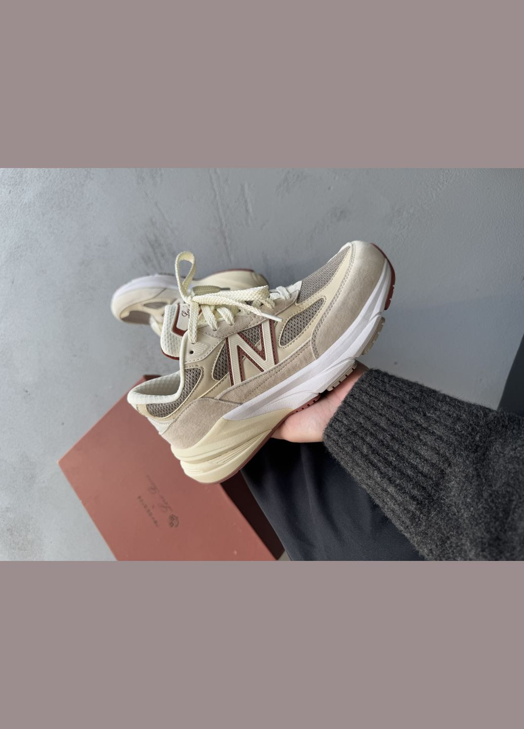 Бежевые демисезонные кроссовки мужские и женские new balance 990v6 loro piana beige white | нью беланс 990v6 бежевые No Brand