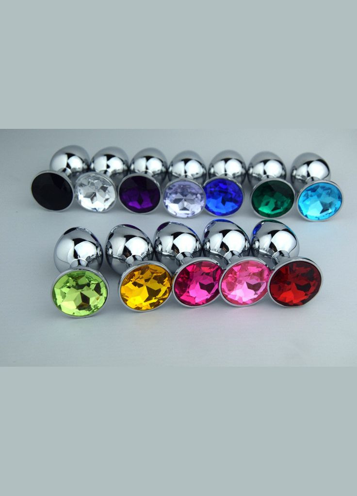 Большая анальная пробка с красным камнем в чехле 4*8.5 см Металлическая No Brand (340914419)