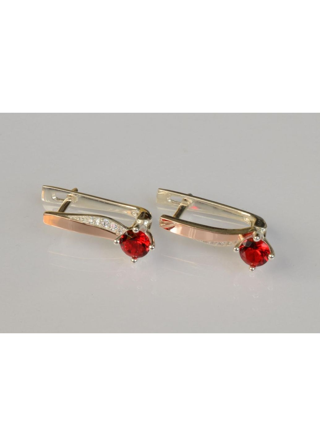 Срібні сережки з золотими пластинами Silver Style (367113158)