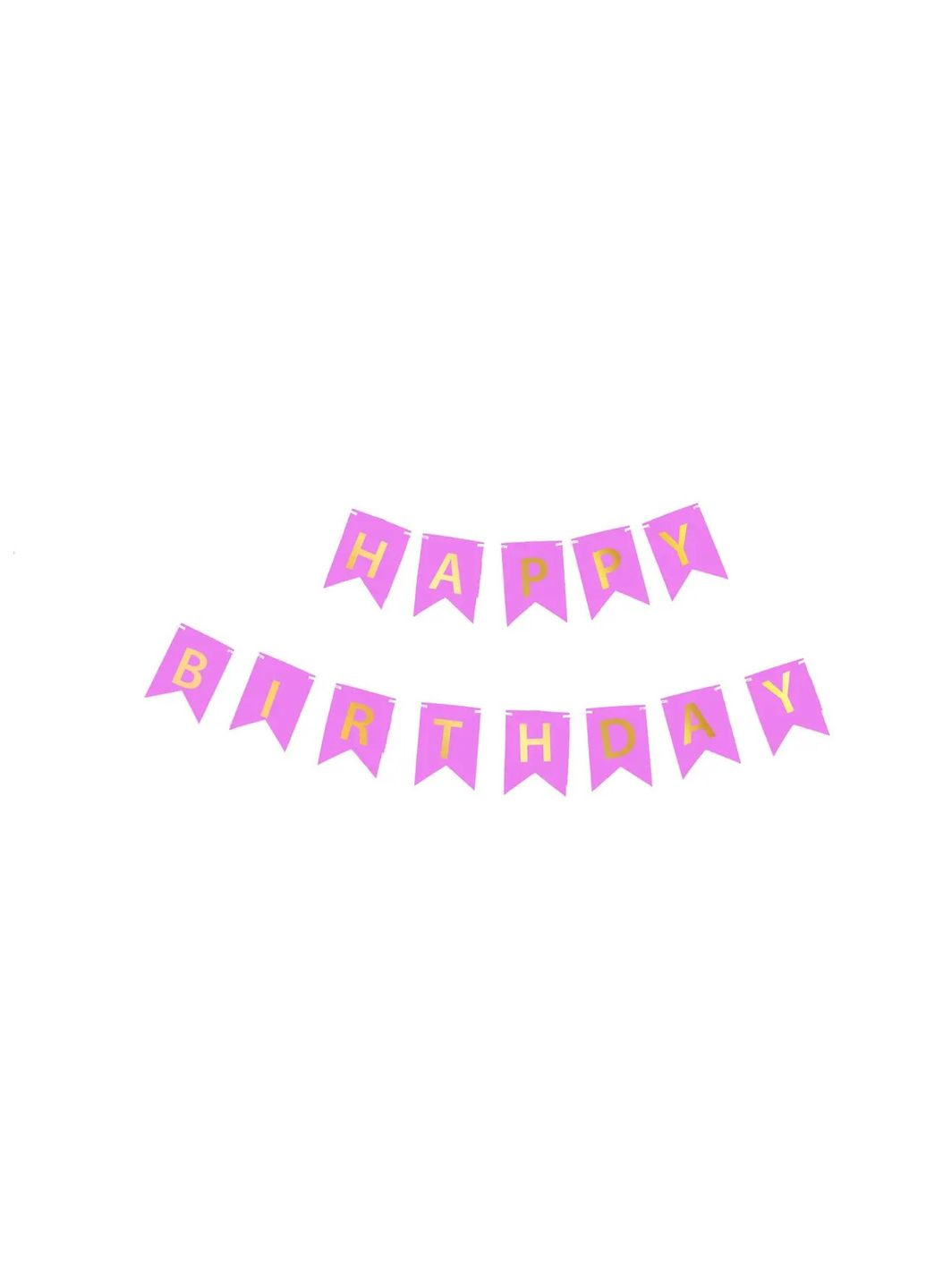 Гірлянда паперова прапорці "Happy Birthday", бузкова No Brand (316323140)