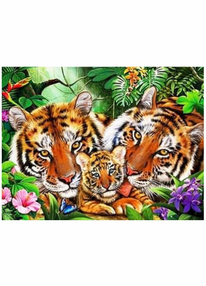 Алмазна мозаїка Тварини Тигри 3, (30х40 см) TK Group (294607916)