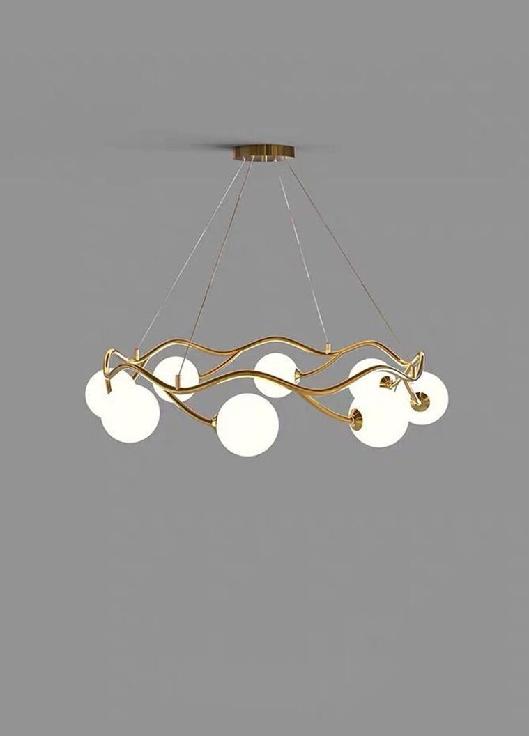 Люстра подвесная на 8 лампочек 26857 Латунь 40-140х65х65 см. Sunnysky (364495612)